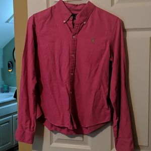 fuchsia polo button down